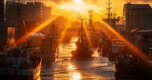 "Dawn on the Fish Market: A Mosaic of Life and Tradition" - Syntographies